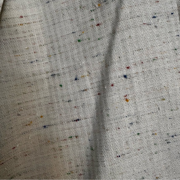 80s Le Château Cream Speckled Double-Breasted Power Blazer S/M Linen Blend - Picture 6 of 10